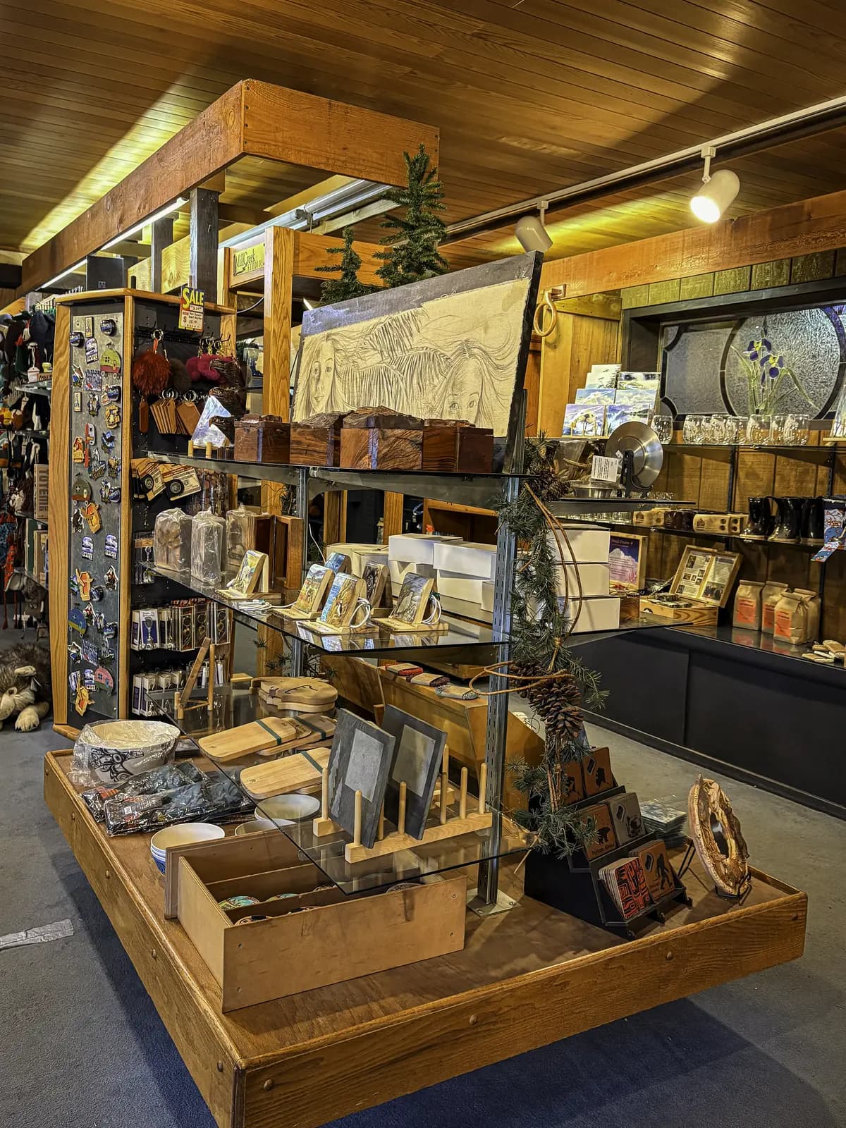 Souvenir displays and local-themed gifts